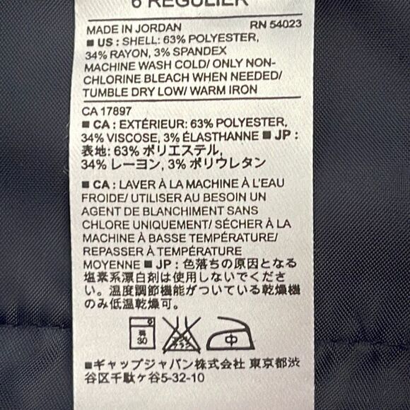 Banana Republic Women's Work Pants Trousers Cropped Cuffed Hem Navy Blue Size 6R - Picture 5 of 6